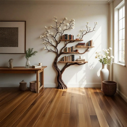Floravale Handcrafted Solid Wood Tree Bookshelf