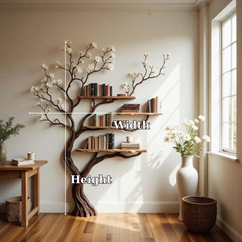 Floravale Handcrafted Solid Wood Tree Bookshelf