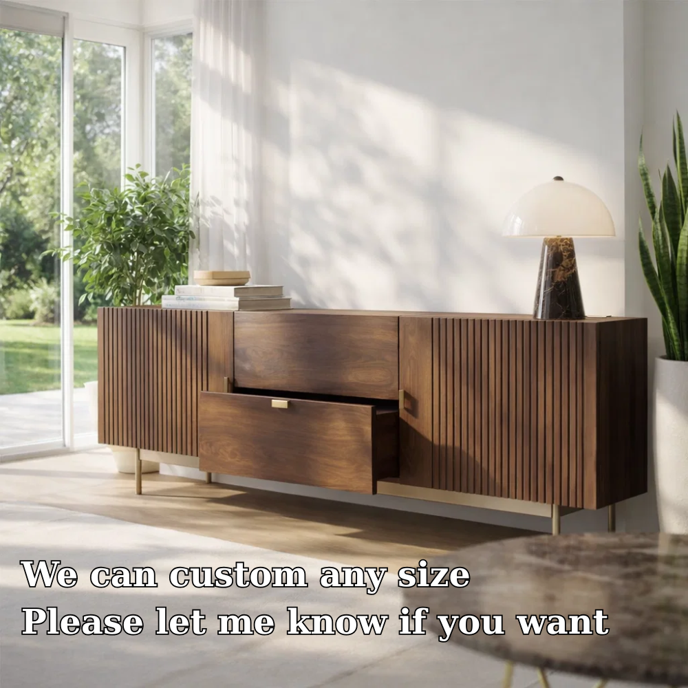 Modern Fluted Sideboard Cabinet with Drawer and Storage