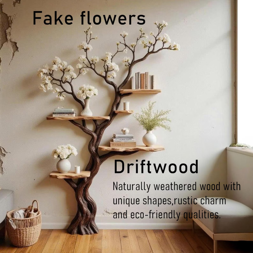 Blossomwood Handcrafted Solid Wood Tree Bookshelf