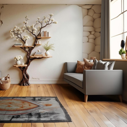 Blossomwood Handcrafted Solid Wood Tree Bookshelf