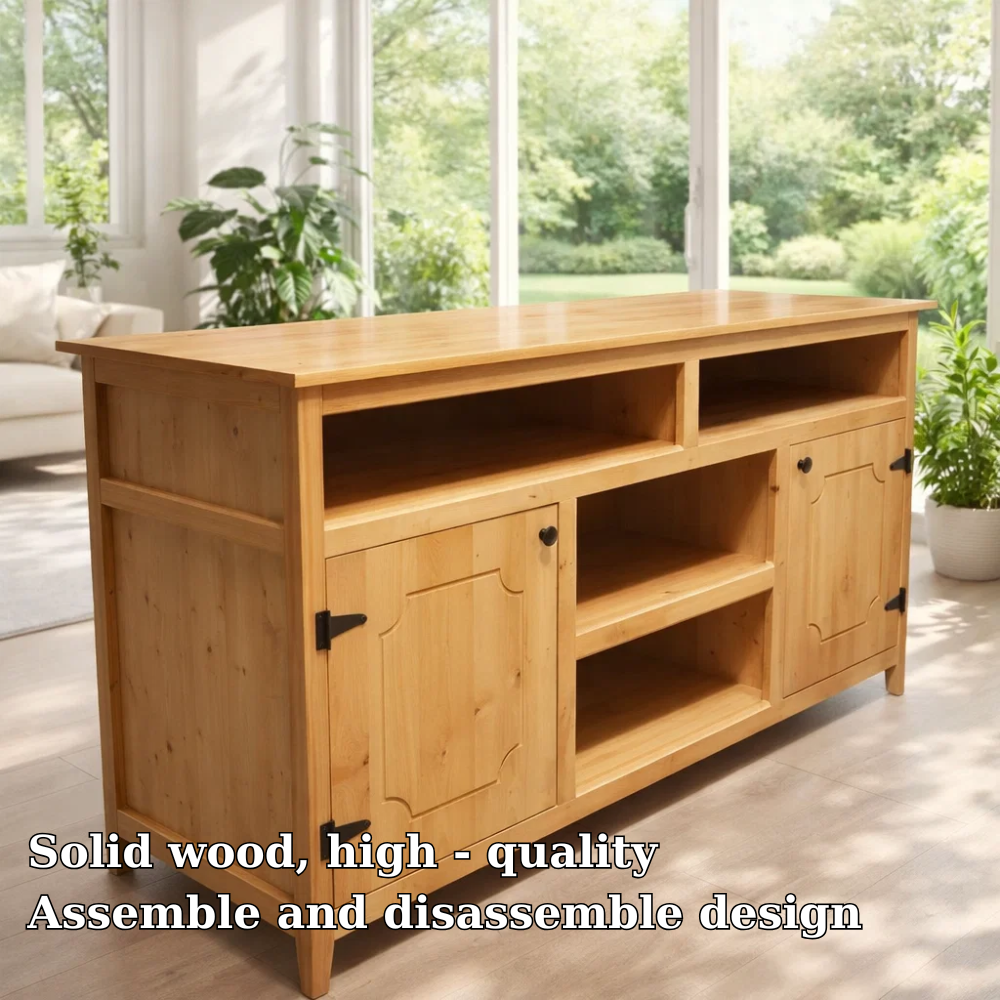 Farmhouse Sideboard Cabinet with Shelves and Door Storage