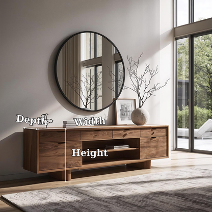 Solid Wood Console Table with Drawers and Open Shelf – Modern Entryway Storage Cabinet