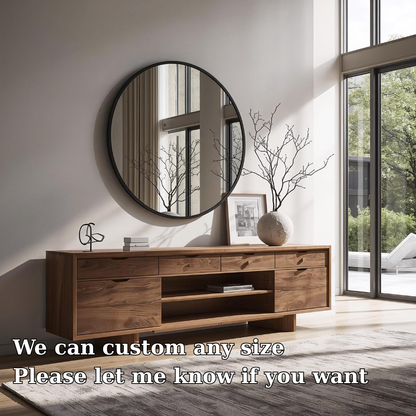 Solid Wood Console Table with Drawers and Open Shelf – Modern Entryway Storage Cabinet