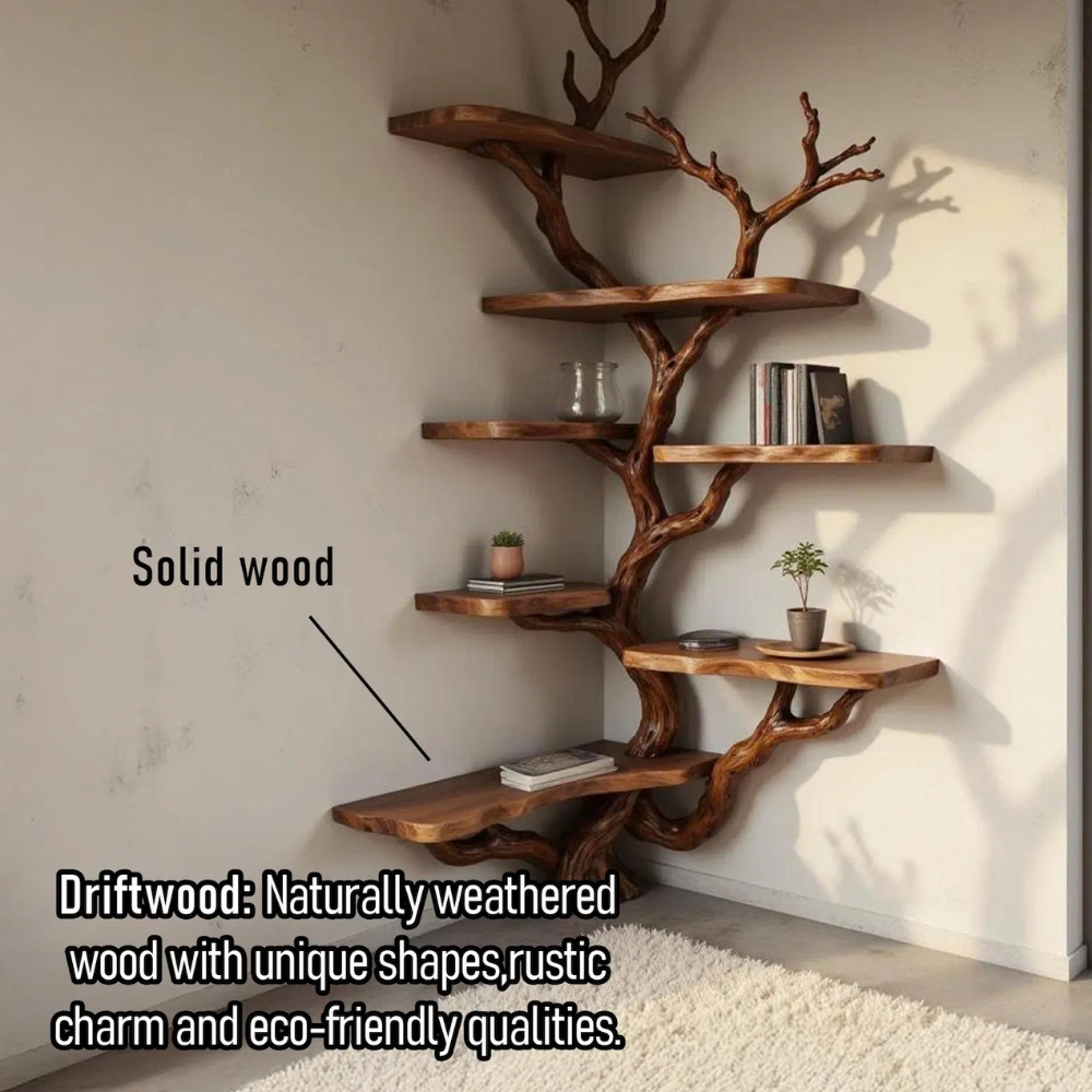 Arboris Handcrafted Solid Wood Tree Bookshelf