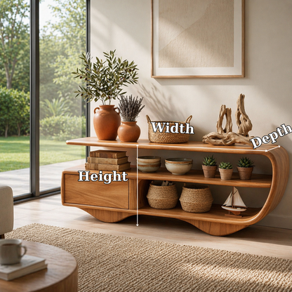 Modern Solid Wood Console Sideboard – Minimalist Storage Cabinet for Living Room