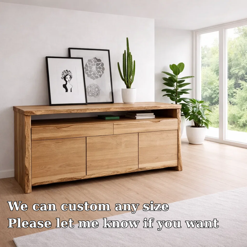 Modern Sideboard Cabinet with Open Shelf – Minimalist Storage Console