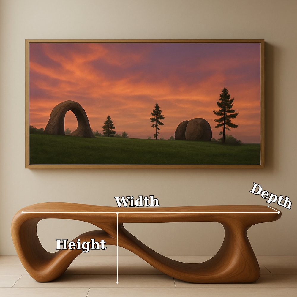 Sculptural Solid Wood Bench – Contemporary Organic Design Wooden Bench Kitchnce