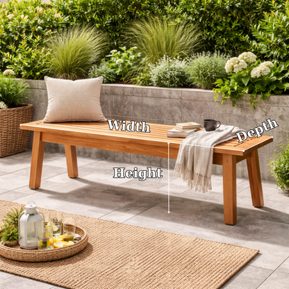 Outdoor Solid Wood Entryway Bench | Modern Patio & Garden Bench with Storage Kitchnce