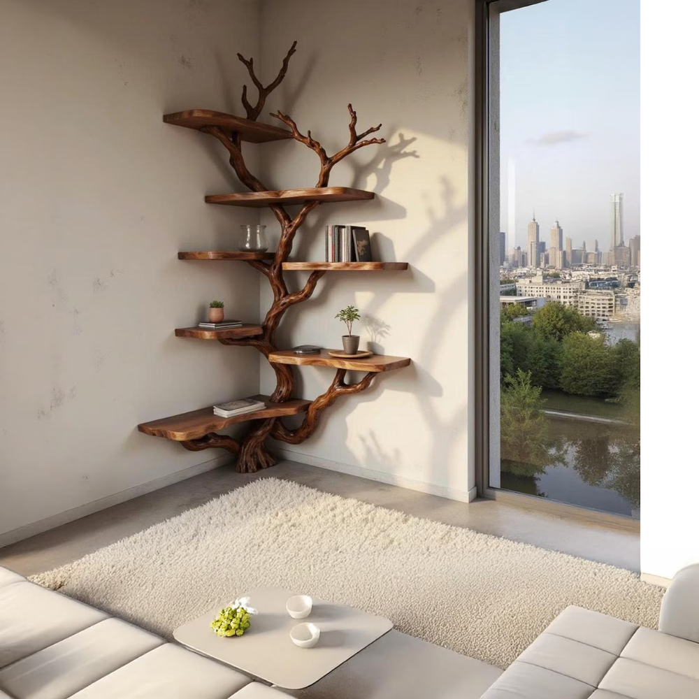 Arboris Handcrafted Solid Wood Tree Bookshelf