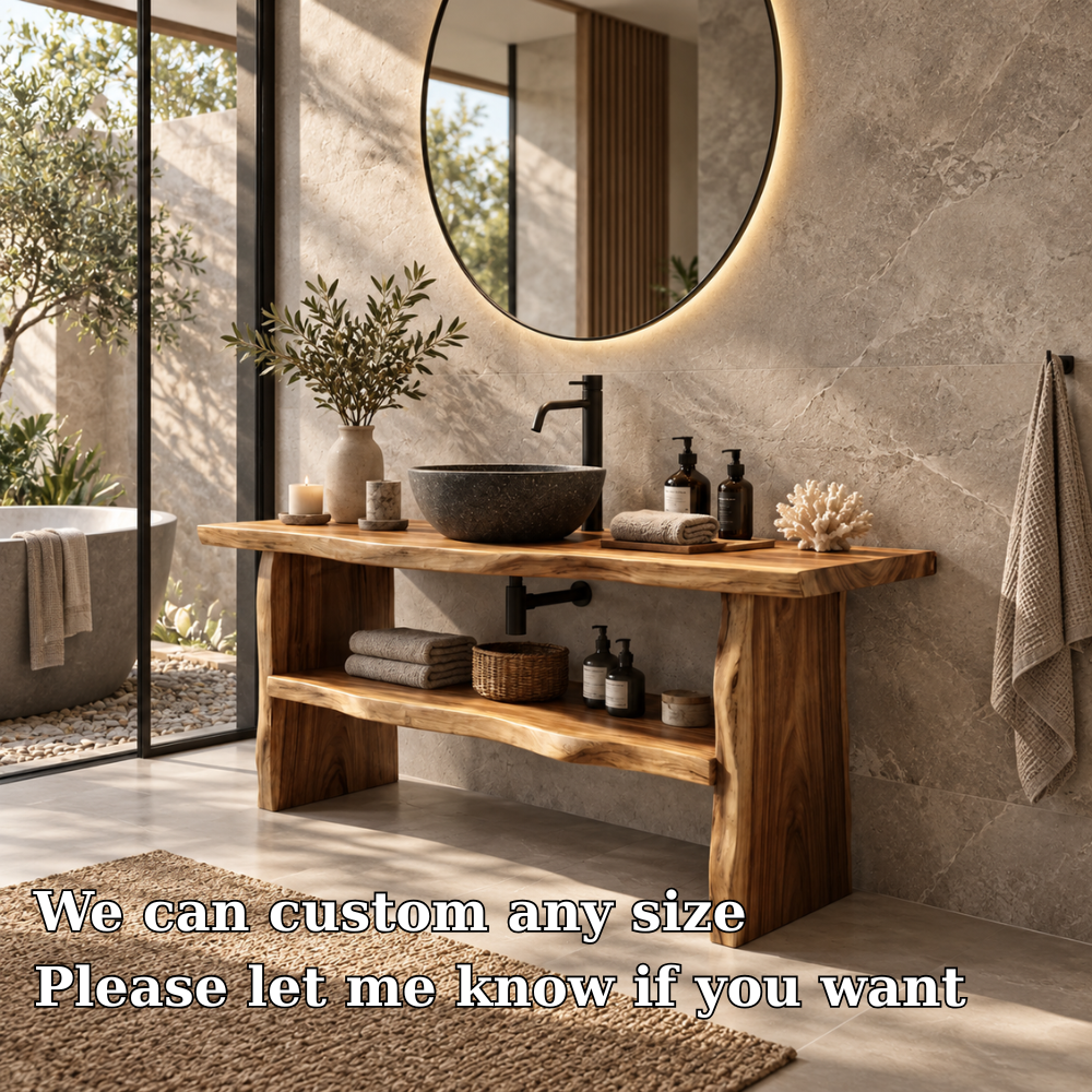 Arden Live Edge Solid Wood Bathroom Vanity