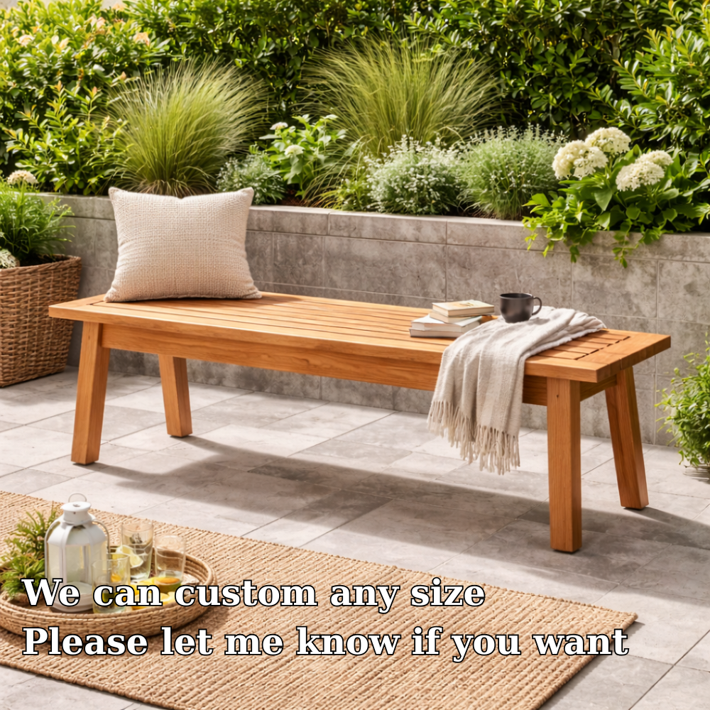 Outdoor Solid Wood Entryway Bench | Modern Patio & Garden Bench with Storage Kitchnce