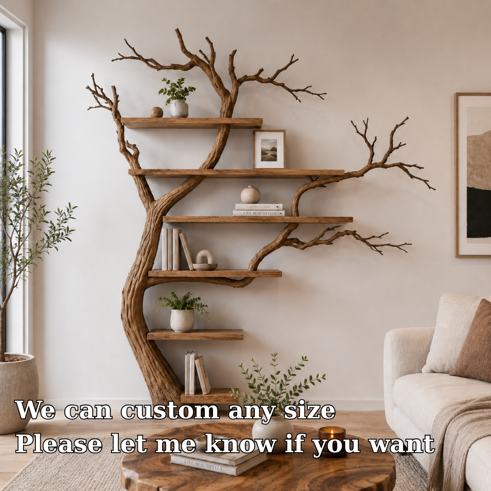 Large Tree Bookshelf, Handmade Branch Shelf for Living Room