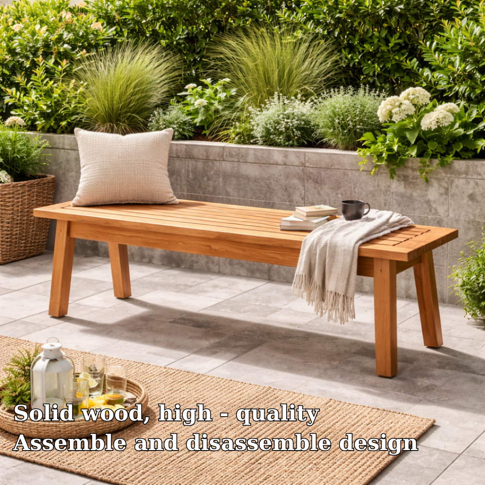 Outdoor Solid Wood Entryway Bench | Modern Patio & Garden Bench with Storage Kitchnce
