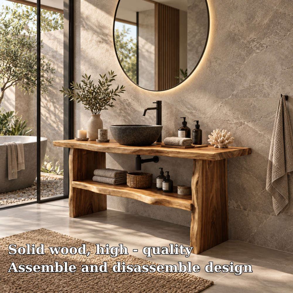 Arden Live Edge Solid Wood Bathroom Vanity