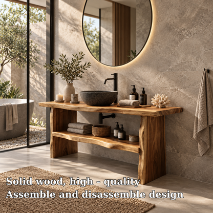Arden Live Edge Solid Wood Bathroom Vanity