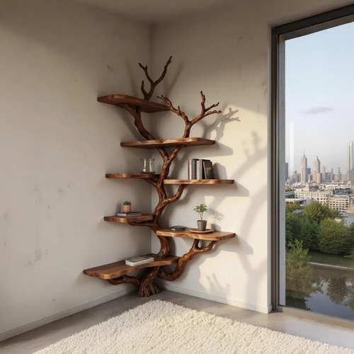 Arboris Handcrafted Solid Wood Tree Bookshelf