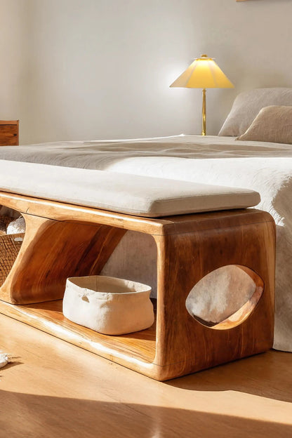 Mid Century Wood Bench For Warm Interior Spaces Kitchnce