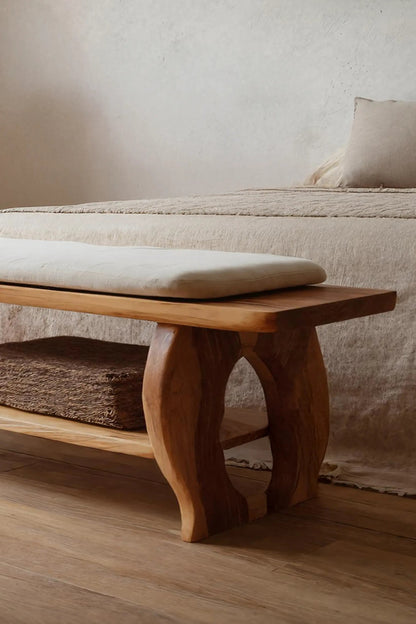 Artisan Curved Wood Bench For Modern Bedroom Design Kitchnce
