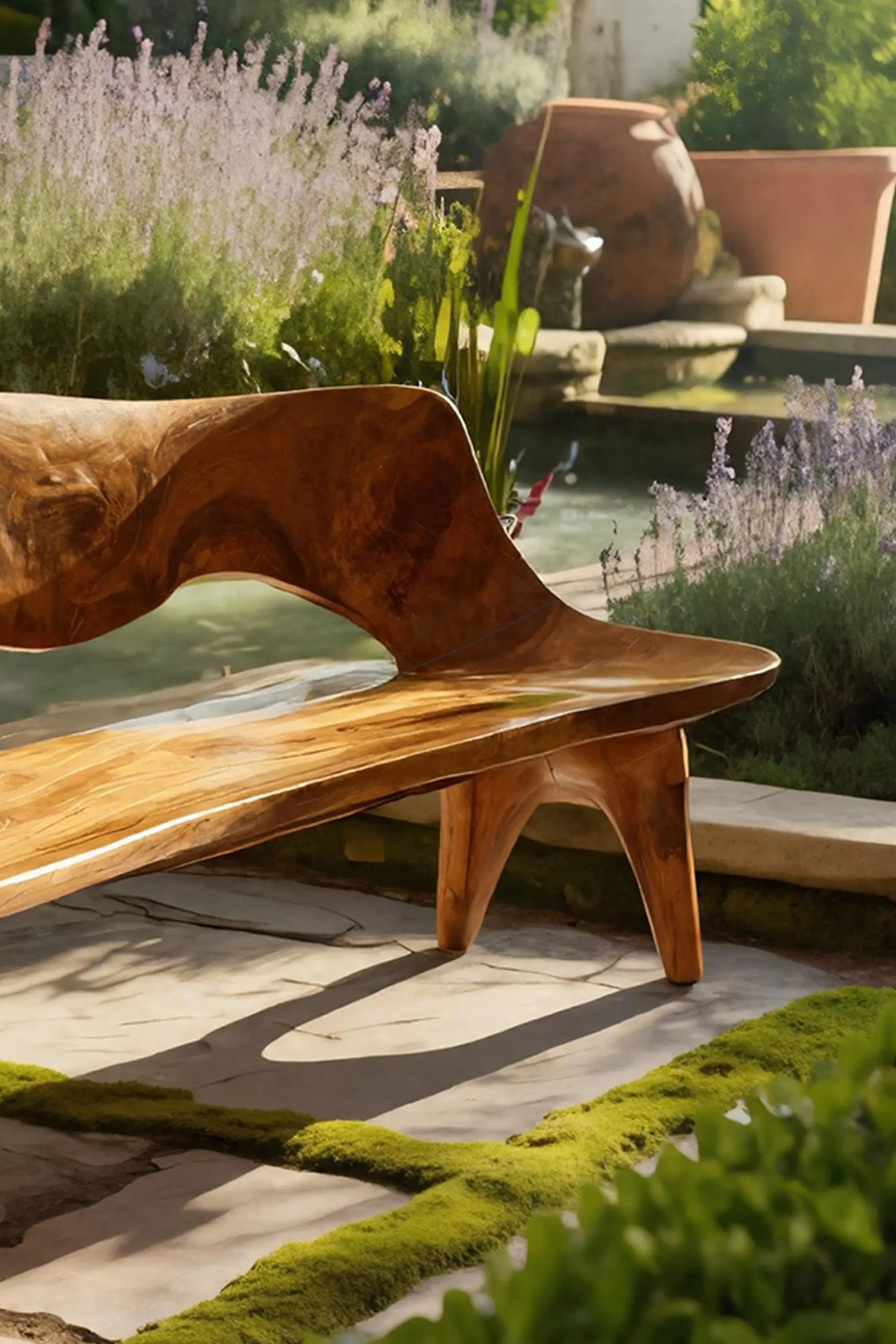Handcrafted Curved Wood Bench For Outdoor Furniture Styling Kitchnce
