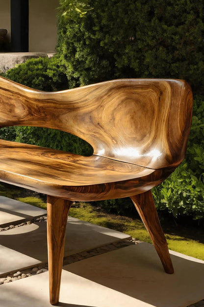 Mid Century Artistic Wooden Bench For Patio Setup Kitchnce