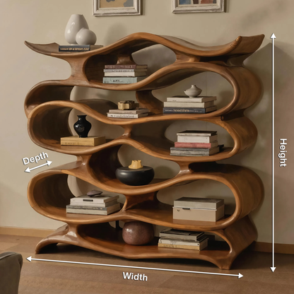 Sculptural Bookshelf Cabinet For Living Room And Office Kitchnce