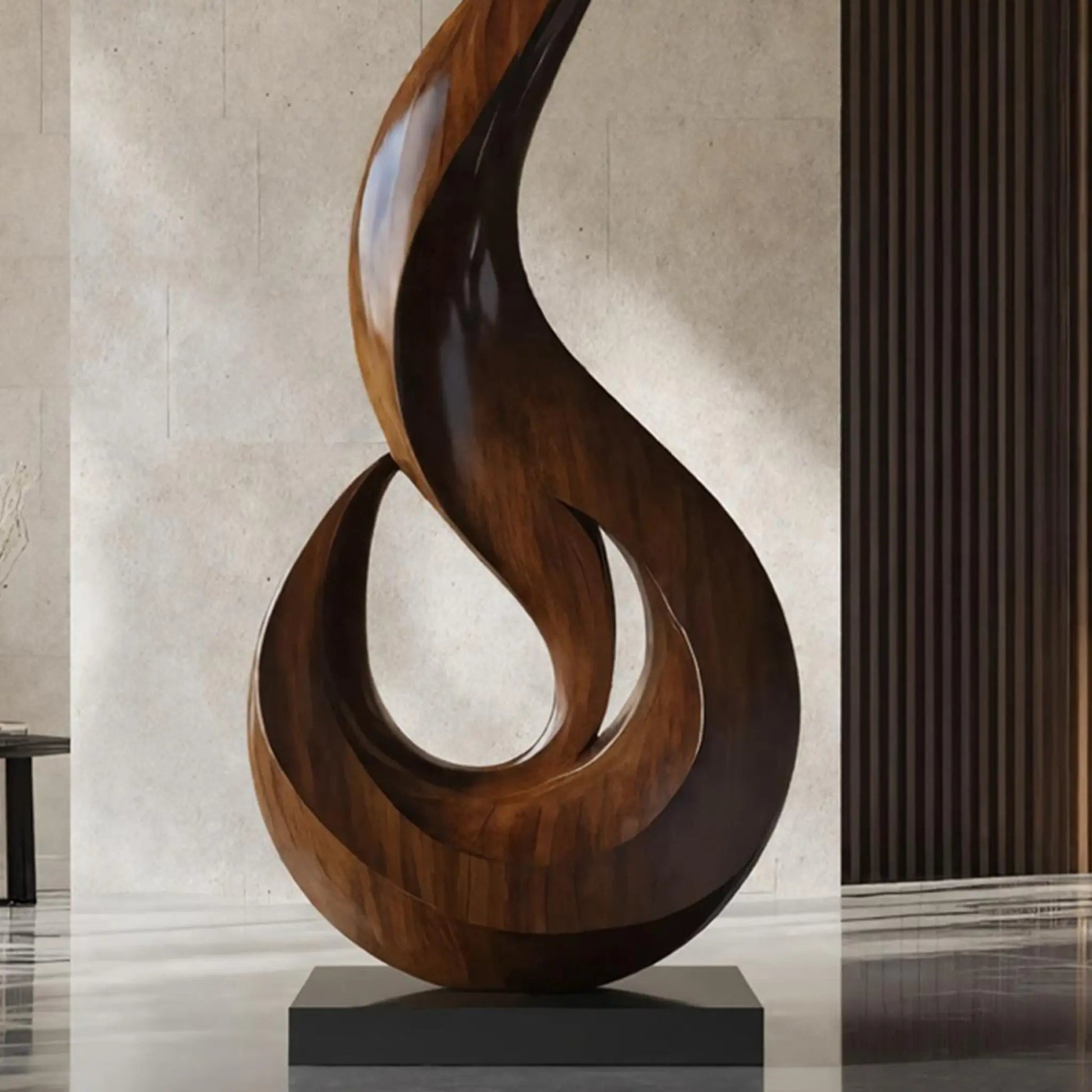Mid Century Large Wooden Sculpture For Outdoor Art Decor Kitchnce