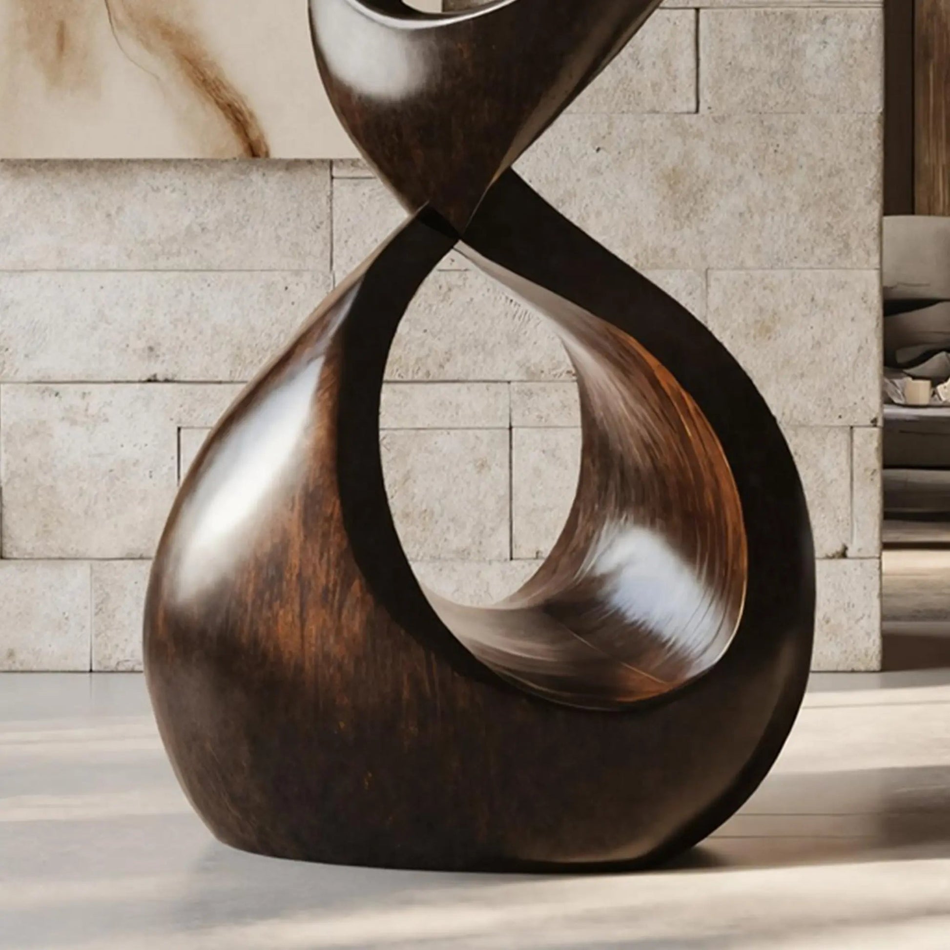 Rustic Large Wooden Sculpture For Outdoor Garden Style Kitchnce