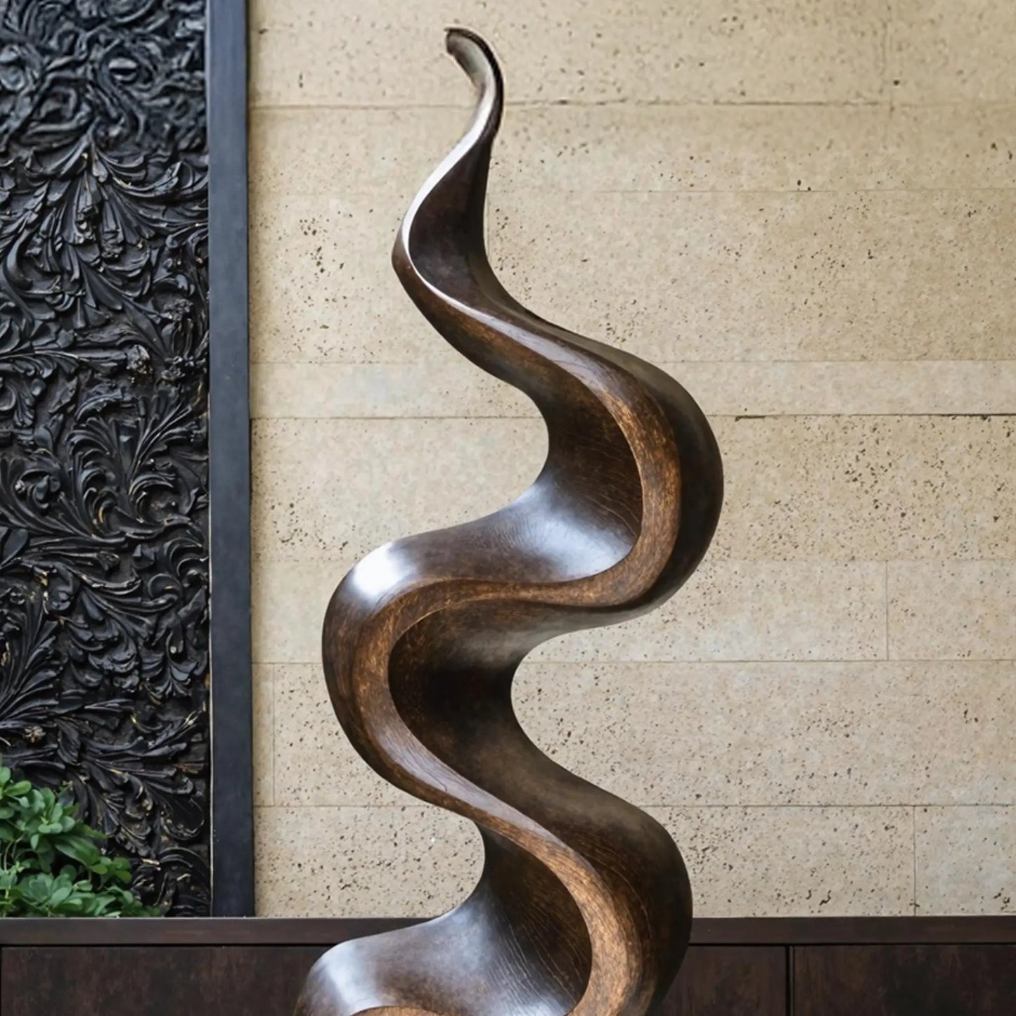 Rustic Large Wooden Sculpture For Garden Kitchnce