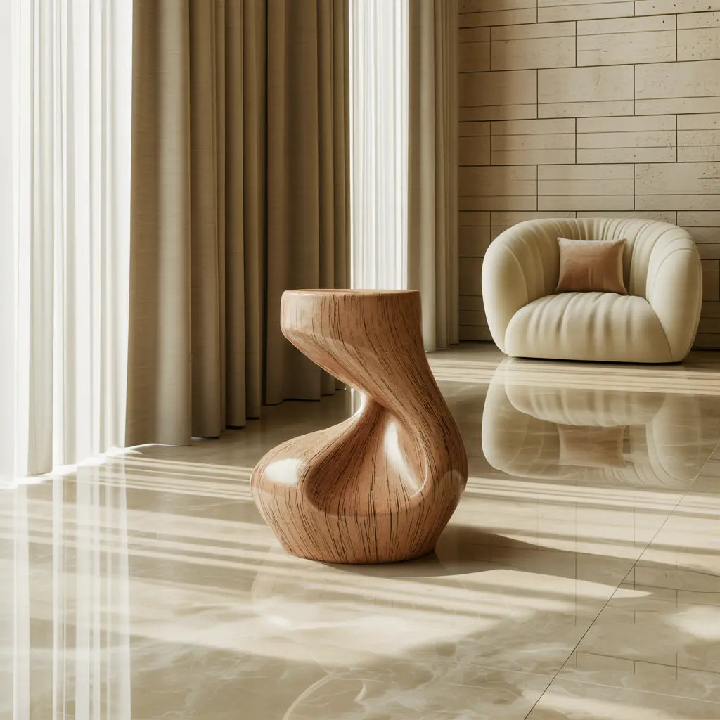 Handcrafted Solid Wood Abstract Sculpture For Entryway Kitchnce