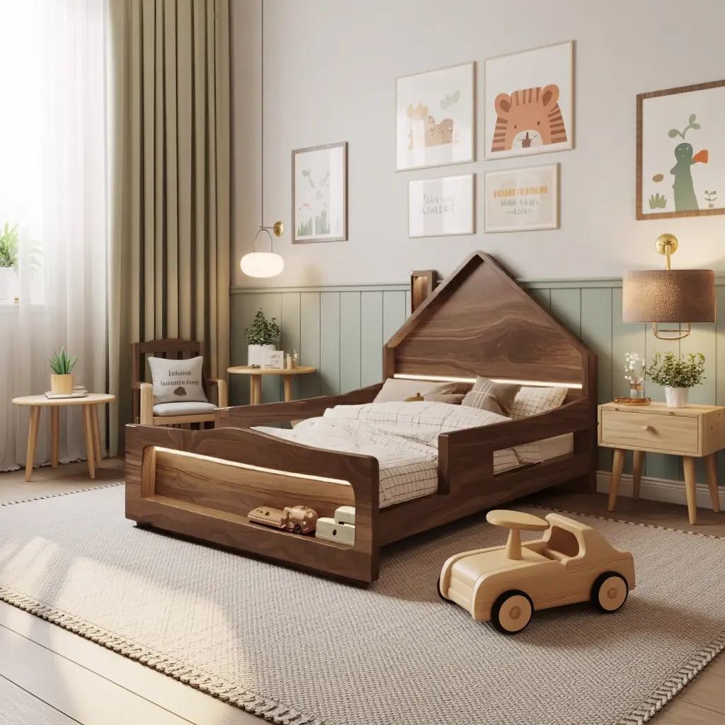 Modern House Shape Kids Bed For Toddler Bedroom Kitchnce
