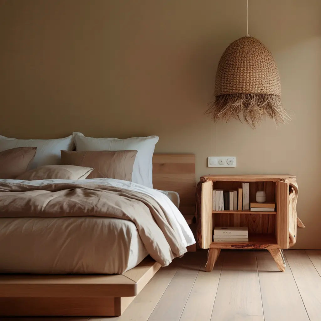 Farmhouse Live Edge Nightstand For Natural Bedroom Vibe Kitchnce