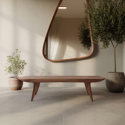 Curved Minimalist Organic Bench For Entryway Bedroom And Living Room Kitchnce