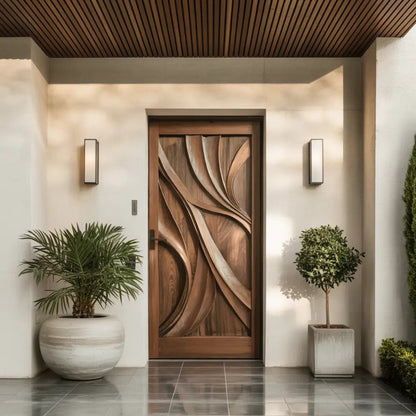 Artistic Carved Door Design For Hallway And Entrance Kitchnce