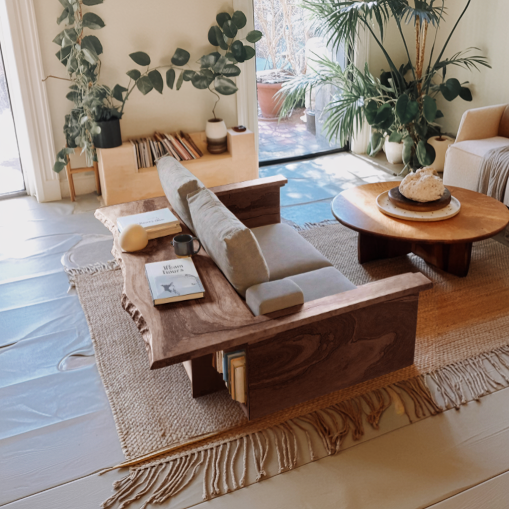 Contemporary Sofa With Built In Side Table For Living Room Kitchnce
