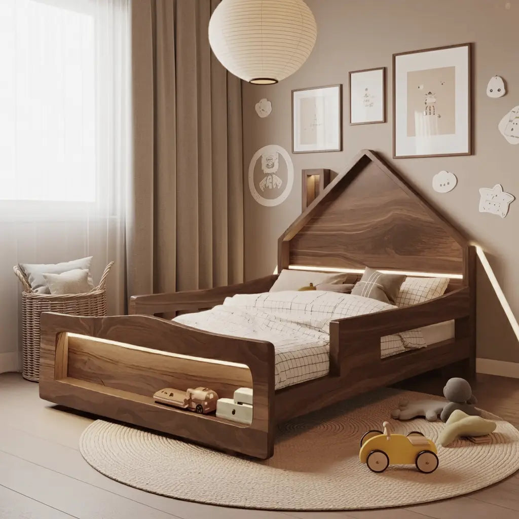 Modern House Shape Kids Bed For Toddler Bedroom Kitchnce