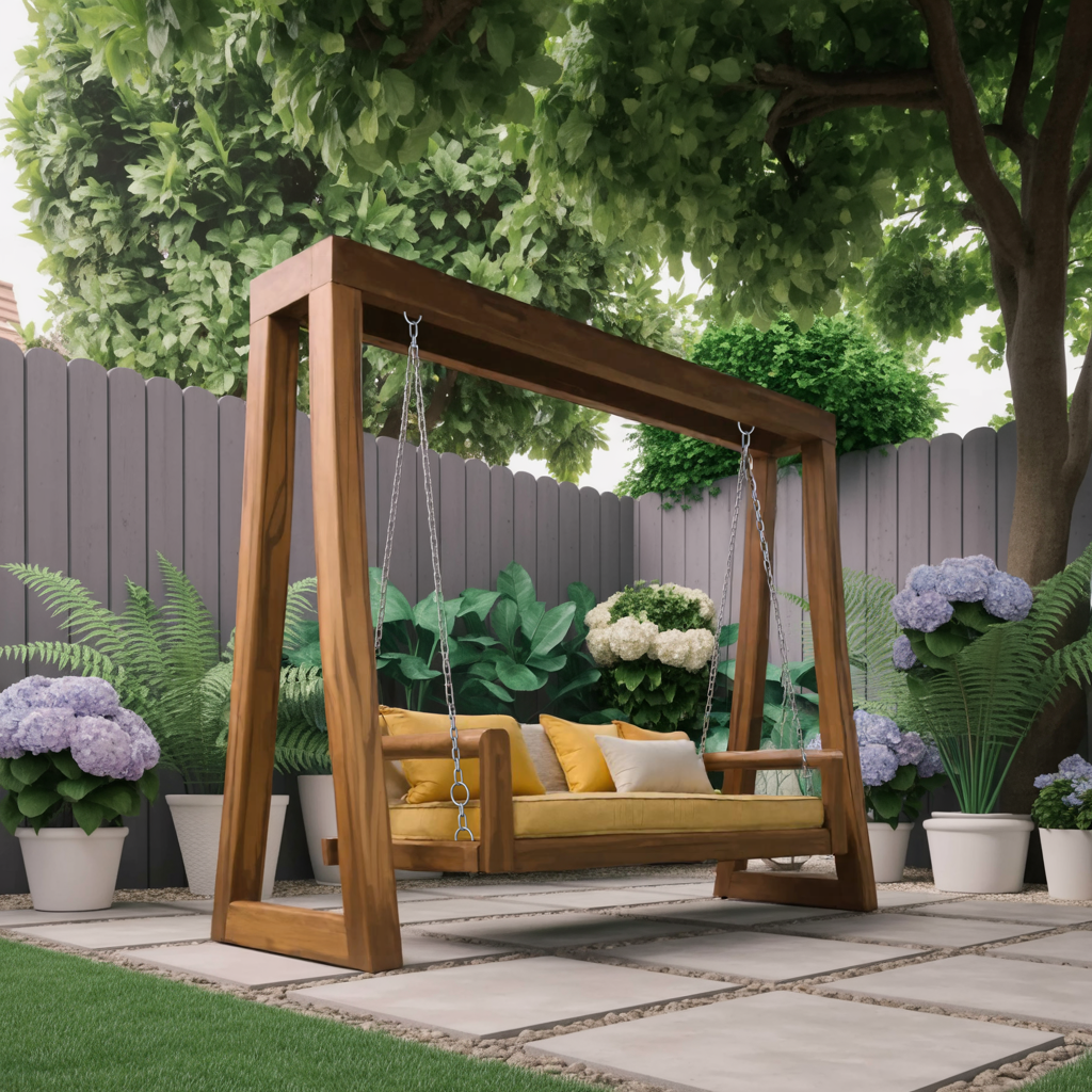 Contemporary Outdoor Swing Bench For Garden Patio Relaxation Kitchnce