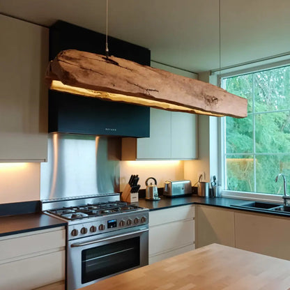 Rustic Log Beam Pendant Lighting For Kitchen Island Kitchnce