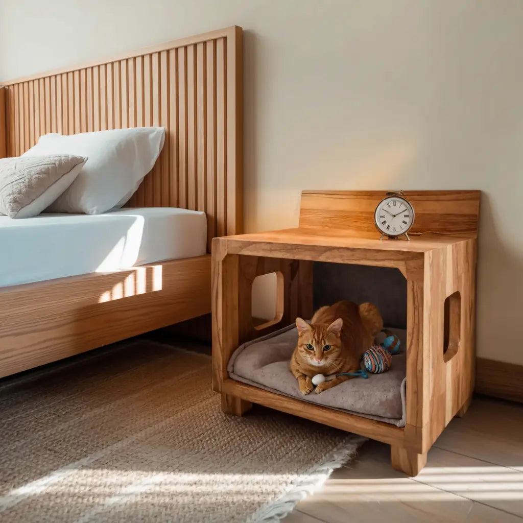Modern Nightstand With Pet Bed For Small Spaces Kitchnce
