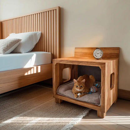 Modern Nightstand With Pet Bed For Small Spaces Kitchnce