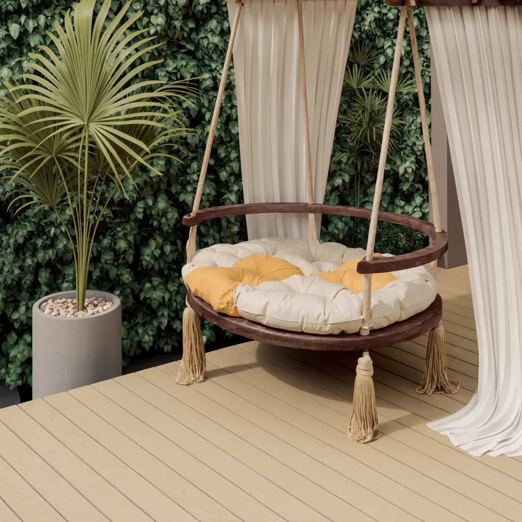 Boho Round Swing Chair For Porch Or Garden Kitchnce