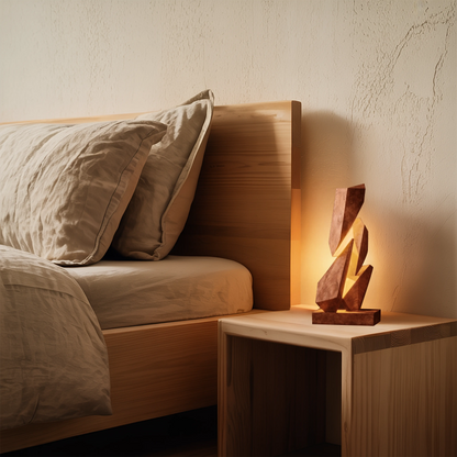 Rustic Geometric Table Lamp For Bedroom Nightstand Kitchnce