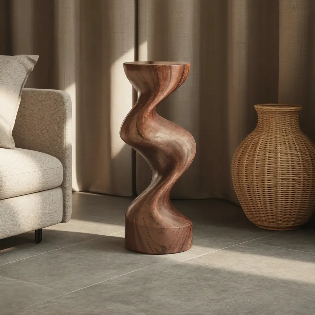 Farmhouse Solid Wood Abstract Sculpture For Garden Kitchnce