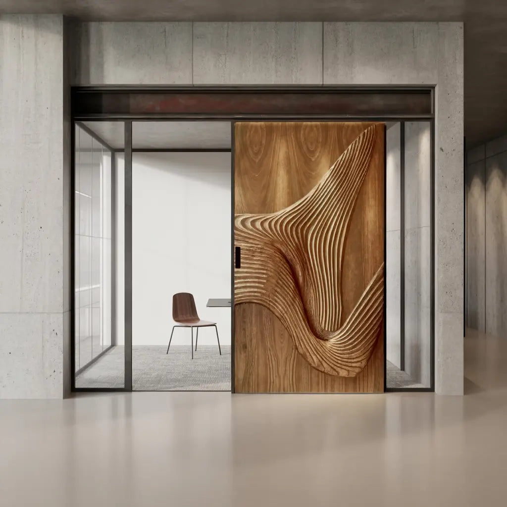 Modern Carved Sliding Door For Bathroom And Entrance Kitchnce