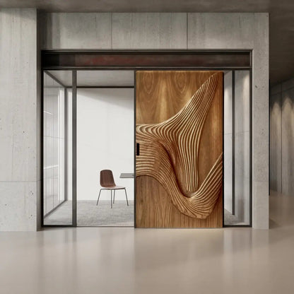 Modern Carved Sliding Door For Bathroom And Entrance Kitchnce