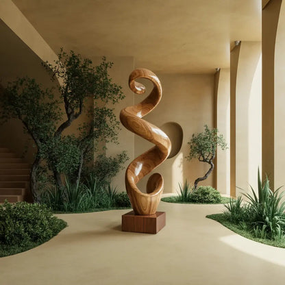 Rustic Large Twisted Spiral Floor Art For Office Decor Kitchnce