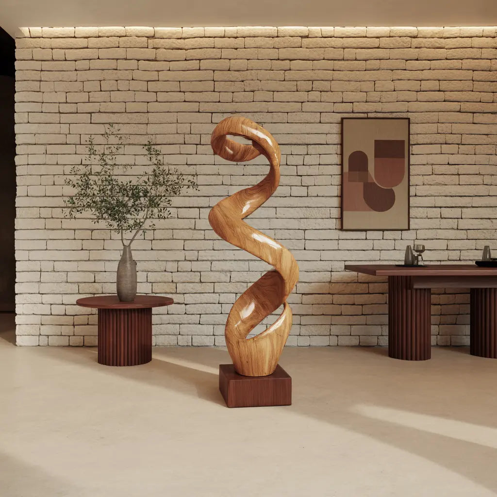 Rustic Large Twisted Spiral Floor Art For Office Decor Kitchnce