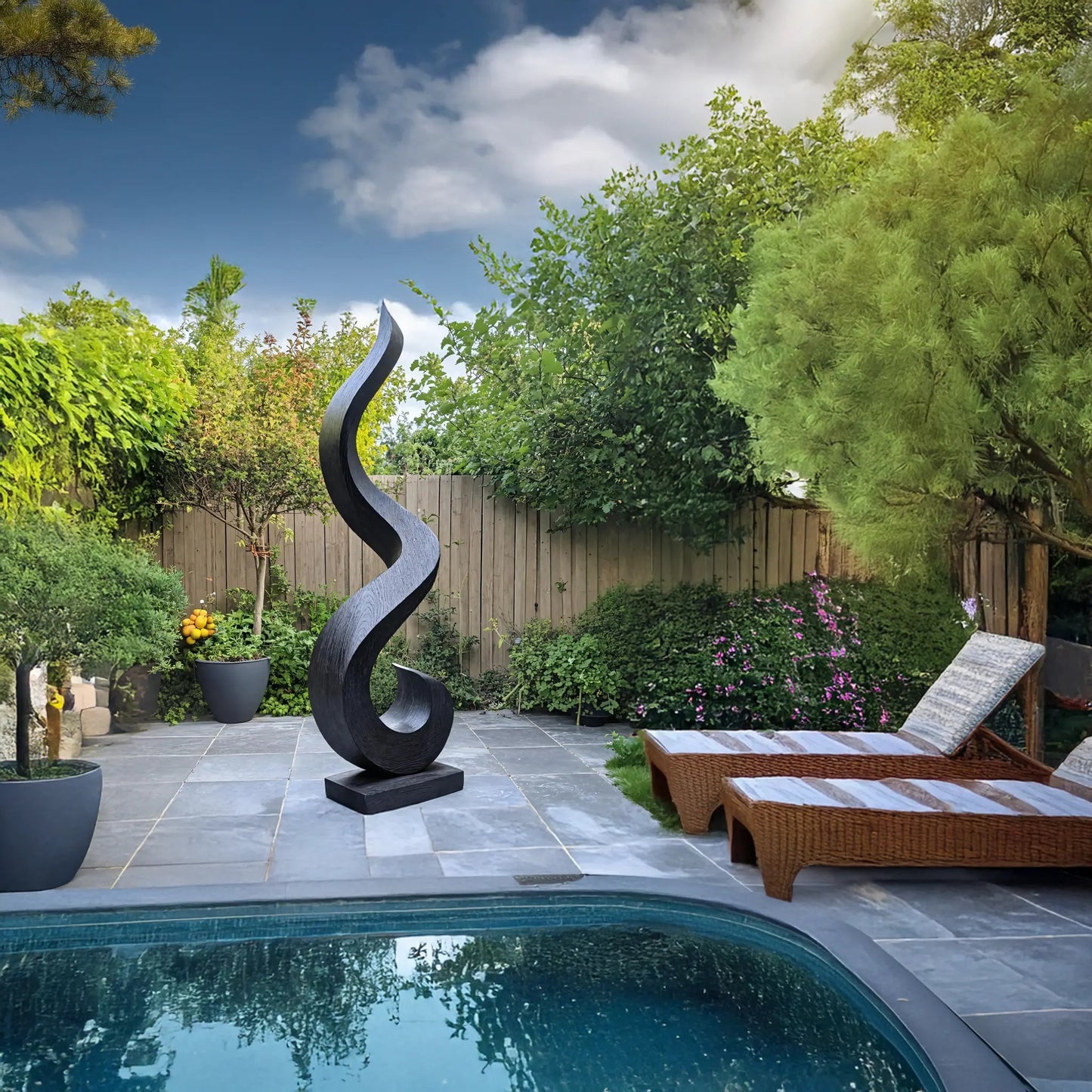 Handcrafted 3D Wood Art For Garden Focal Point Design Kitchnce