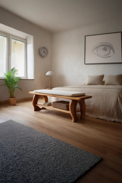 Artisan Curved Wood Bench For Modern Bedroom Design Kitchnce