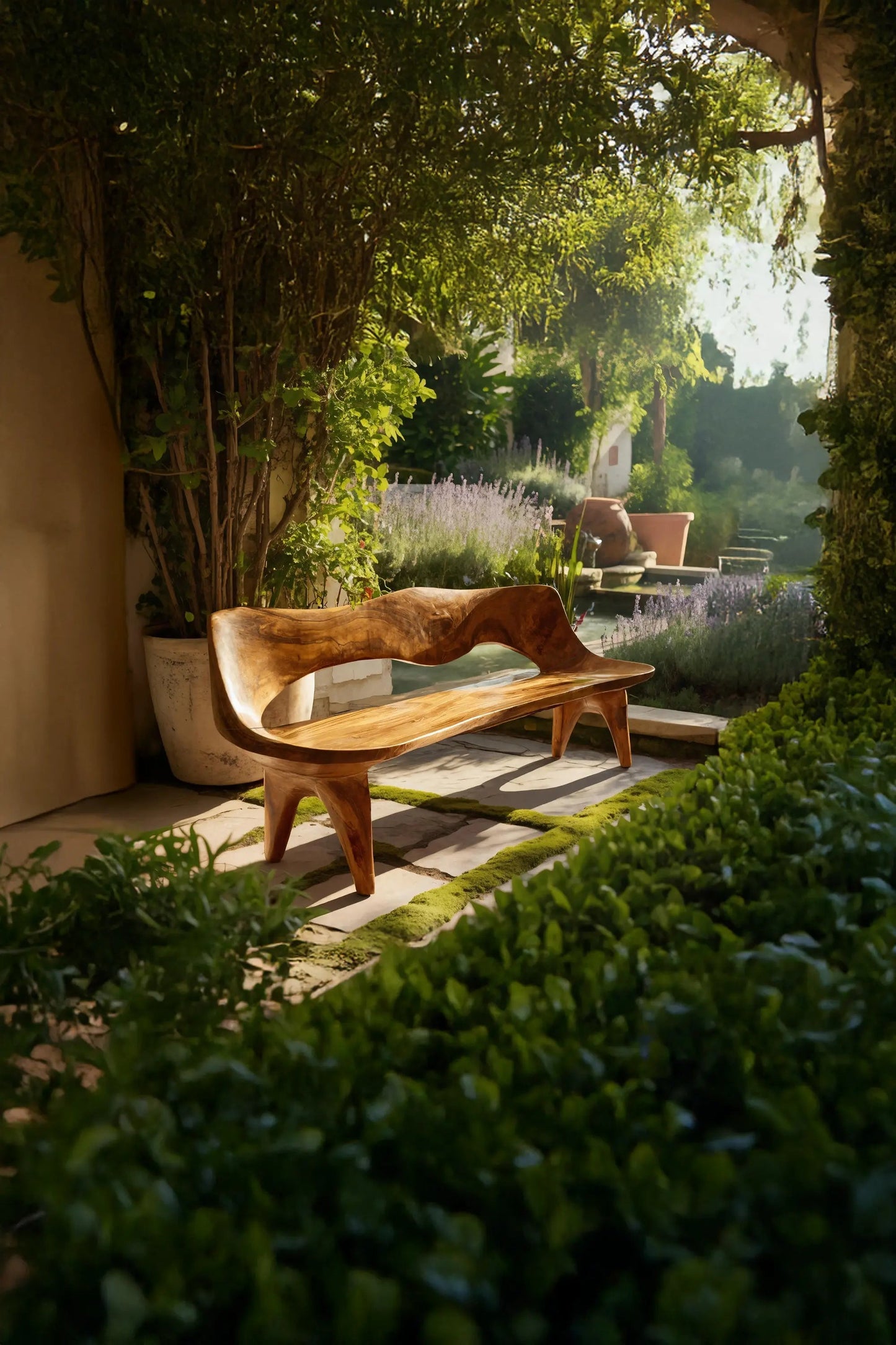 Handcrafted Curved Wood Bench For Outdoor Furniture Styling Kitchnce